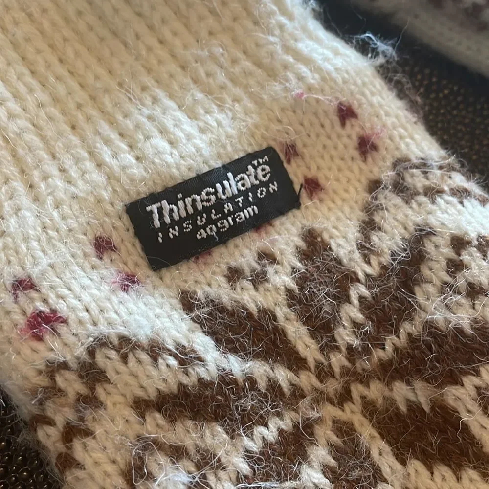 Knitted Fair-isles gloves size medium